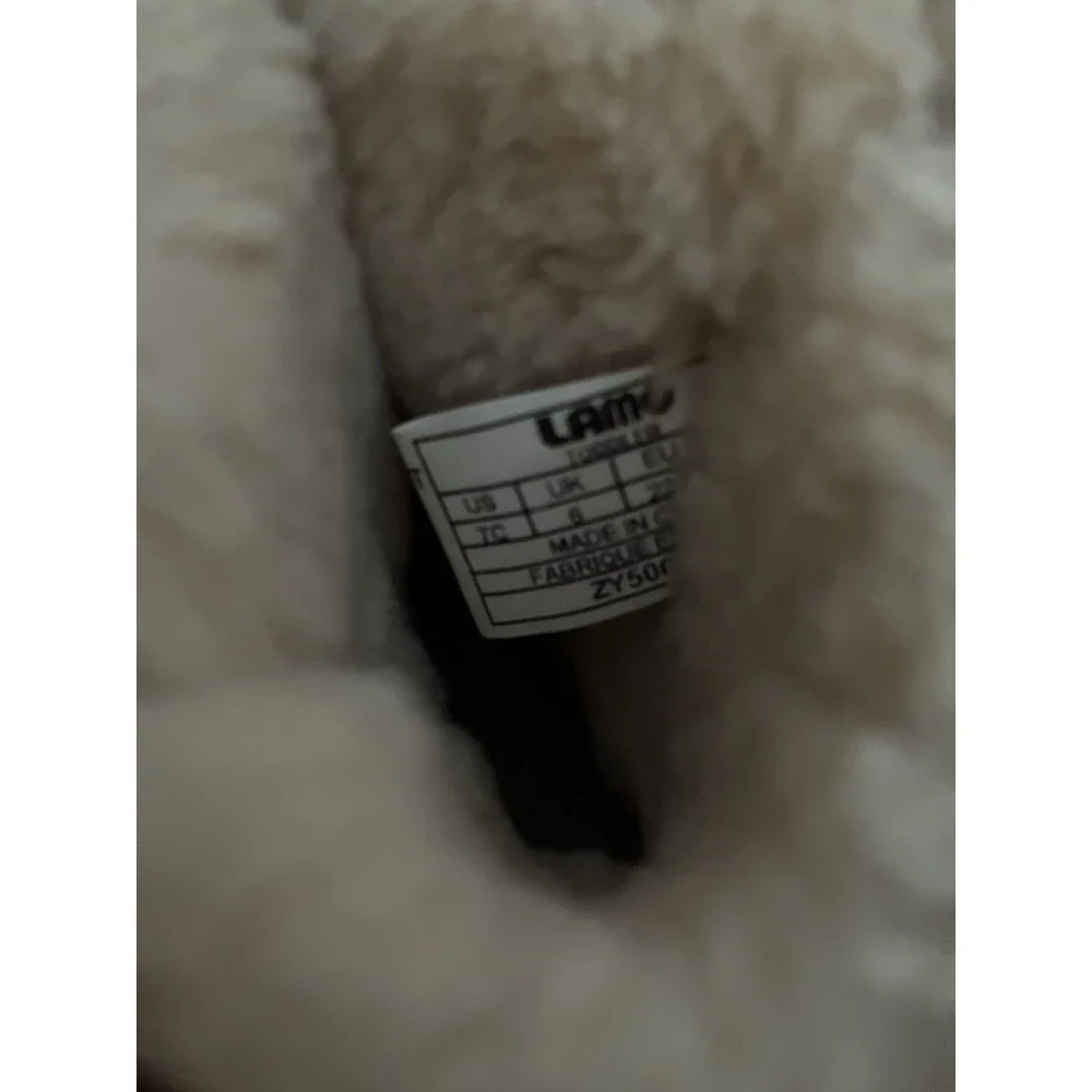 Lamo Toddler Size 7C Faux Fur Lined Ankle Boots Chestnut Brown Suede